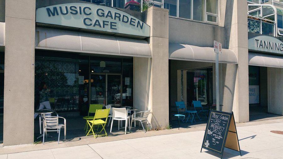 The storefront at Music Garden Cafe